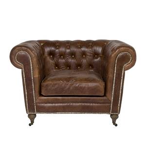 Fauteuil Oxford Vintage Deluxe echt leer - bruin