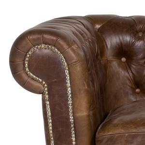 Fauteuil Oxford Vintage Deluxe Cuir véritable marron