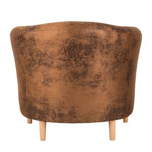 Fauteuil Philipp Aspect vieux cuir - Marron