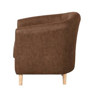 Fauteuil Phillip Cuir synthétique - Marron chocolat