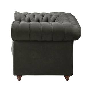 Fauteuil Chesterfield Pintano Aspect cuir vieilli - Gris foncé