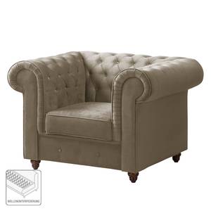 Fauteuil Chesterfield Pintano fluweel - Cappuccinokleurig