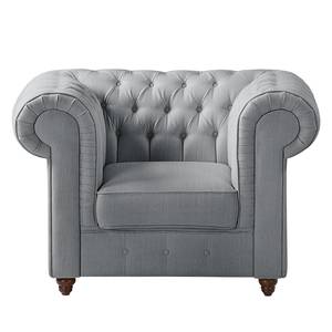 Fauteuil Chesterfield Pintano Tissu - Gris argenté