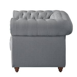 Fauteuil Chesterfield Pintano geweven stof - Zilvergrijs