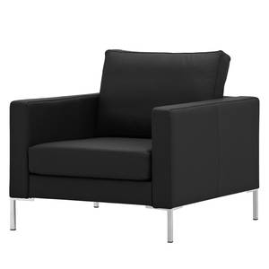 Fauteuil Portobello Cuir véritable Cuir véritable Gad : Noir - Angulaire