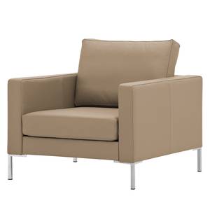 Fauteuil Portobello echt leer Echt leer Gad: Taupe - Hoekig