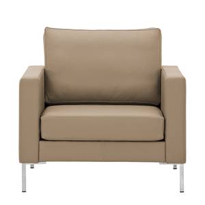 Fauteuil Portobello echt leer Echt leer Gad: Taupe - Hoekig