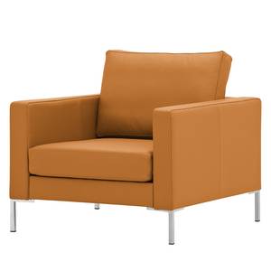 Fauteuil Portobello echt leer Echt leer Gad: Cognackleurig I - Hoekig