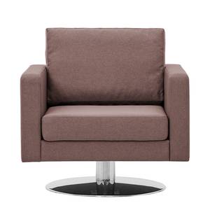 Draaifauteuil Portobello geweven stof Geweven stof Milan: Grijs-Marron