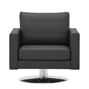 Fauteuil pivotant Portobello Cuir véritable - Cuir véritable Gad : Anthracite