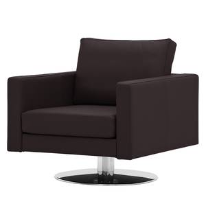 Fauteuil pivotant Portobello Cuir véritable - Cuir véritable Gad : Marron foncé