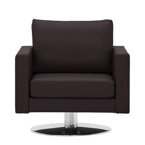 Draaifauteuil Portobello echt leer Echt leer Gad: Donkerbruin