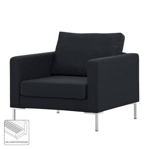 Fauteuil Portobello geweven stof Stof Ramira: Antraciet - Hoekig