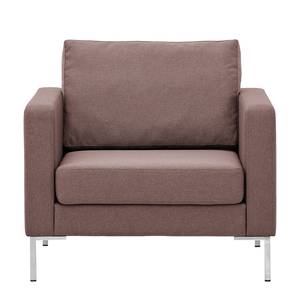 Fauteuil Portobello geweven stof Geweven stof Milan: Grijs-Marron - Hoekig