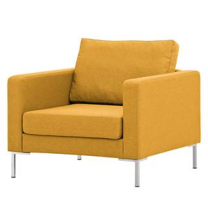 Fauteuil Portobello geweven stof Stof Selva: Mosterdgeel - Hoekig