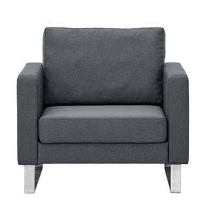 Fauteuil Portobello geweven stof Geweven stof Milan: Antraciet - Beugelpoten