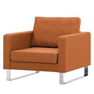 Fauteuil Portobello geweven stof Geweven stof Milan: Roestbruin - Beugelpoten