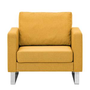 Fauteuil Portobello geweven stof Stof Selva: Mosterdgeel - Beugelpoten