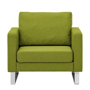 Fauteuil Portobello geweven stof Stof Ramira: Limegroen - Beugelpoten