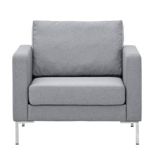 Fauteuil Portobello geweven stof Stof Ramira: ilverkleurig - Hoekig