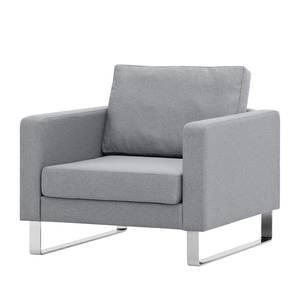 Fauteuil Portobello geweven stof Stof Ramira: ilverkleurig - Beugelpoten