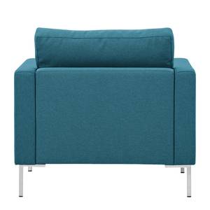 Fauteuil Portobello geweven stof Stof Ramira: Turquoise - Hoekig