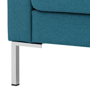 Fauteuil Portobello geweven stof Stof Ramira: Turquoise - Hoekig