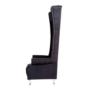 Sessel Queen Black Velvet Mischgewebe Schwarz