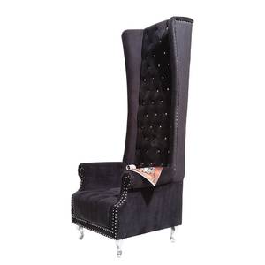 Sessel Queen Black Velvet Mischgewebe - Schwarz