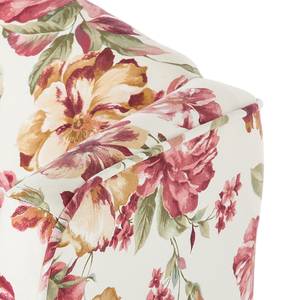 Poltrona Colmar Tessuto a fiori rosa - Con Sgabello