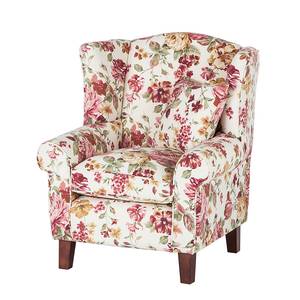 Fauteuil Red Rose geweven stof - Met hocker