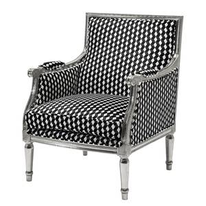 Fauteuil Regency Caro Tissu mélangé Noir / Blanc