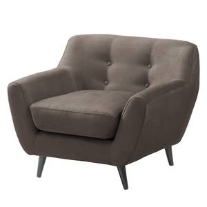 Fauteuil Rometta antieke leerlook - Bruingrijs