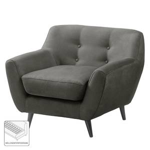 Fauteuil Rometta Aspect cuir vieilli - Gris foncé