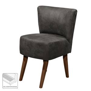 Fauteuil Rotnes Imitation cuir vieilli - Basalte - Marron foncé