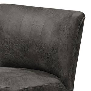 Fauteuil Rotnes Imitation cuir vieilli - Basalte - Marron foncé