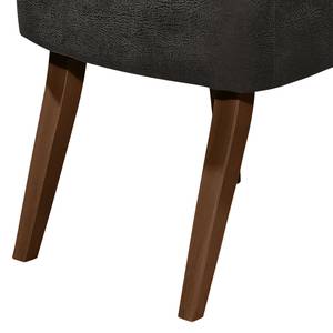 Fauteuil Rotnes antieke leerlook - Basalt - Donkerbruin