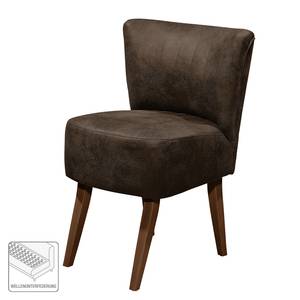 Fauteuil Rotnes antieke leerlook - Espressokleurig - Donkerbruin