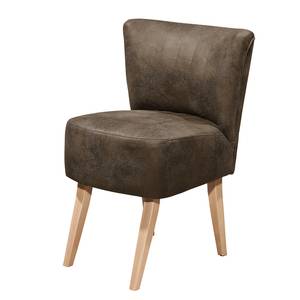 Fauteuil Rotnes antieke leerlook - Havanna - Lichtbruin