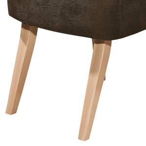 Fauteuil Rotnes antieke leerlook - Havanna - Lichtbruin