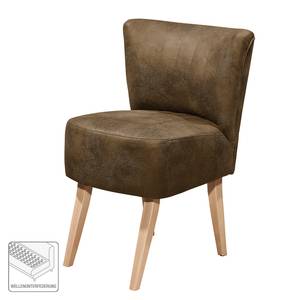 Fauteuil Rotnes antieke leerlook - Nougatkleurig - Lichtbruin