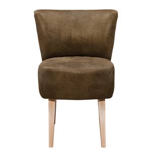 Fauteuil Rotnes antieke leerlook - Nougatkleurig - Lichtbruin