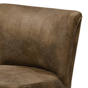 Fauteuil Rotnes antieke leerlook - Nougatkleurig - Lichtbruin