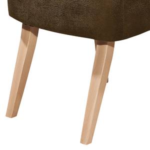 Fauteuil Rotnes antieke leerlook - Nougatkleurig - Lichtbruin