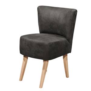 Fauteuil Rotnes Imitation cuir vieilli - Basalte - Marron clair