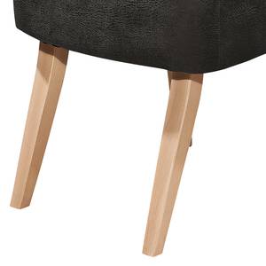 Fauteuil Rotnes antieke leerlook - Basalt - Lichtbruin