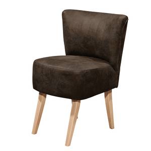 Fauteuil Rotnes antieke leerlook - Espressokleurig - Donkerbruin