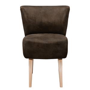 Fauteuil Rotnes antieke leerlook - Espressokleurig - Donkerbruin