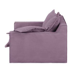 Fauteuil Rouen beige geweven stof - Aubergine