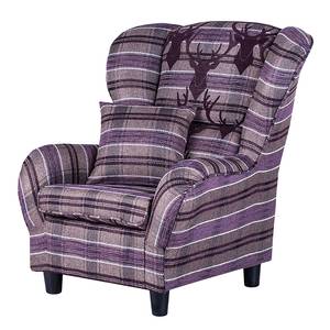 Fauteuil à oreilles Rudolf Tissu violet